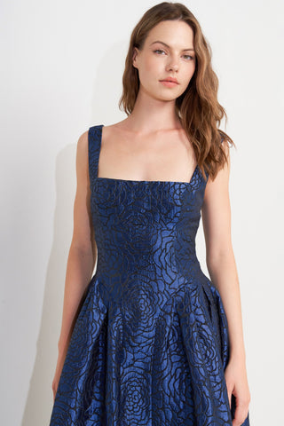 OPERA ROSE WOVEN MIDI DRESS - By Baano