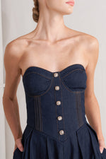 URBAN CORSET DENIM MIDI DRESS