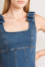JUST MY TYPE DENIM MIDI DRESS