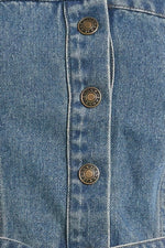 MIDNIGHT VOLUME DENIM MIDI DRESS