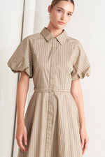 CLASSIC NEUTRAL WOVEN MIDI DRESS - By Baano
