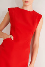 EFFORTLESS POLISH WOVEN SHIFT DRESS Flying Tomato