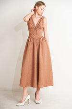 EARTHBOUND CHARM WOVEN MIDI DRESS