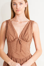 EARTHBOUND CHARM WOVEN MIDI DRESS