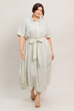 SUNDAY STRIPE WOVEN MIDI DRESS Flying Tomato