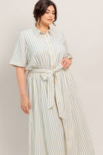 SUNDAY STRIPE WOVEN MIDI DRESS Flying Tomato