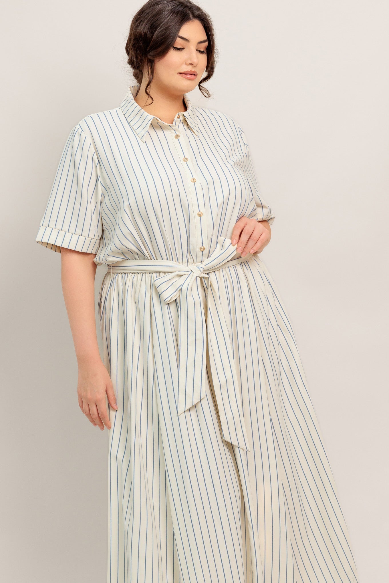 SUNDAY STRIPE WOVEN MIDI DRESS Flying Tomato