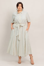 SUNDAY STRIPE WOVEN MIDI DRESS Flying Tomato