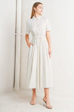 SUNDAY STRIPE WOVEN MIDI DRESS Flying Tomato