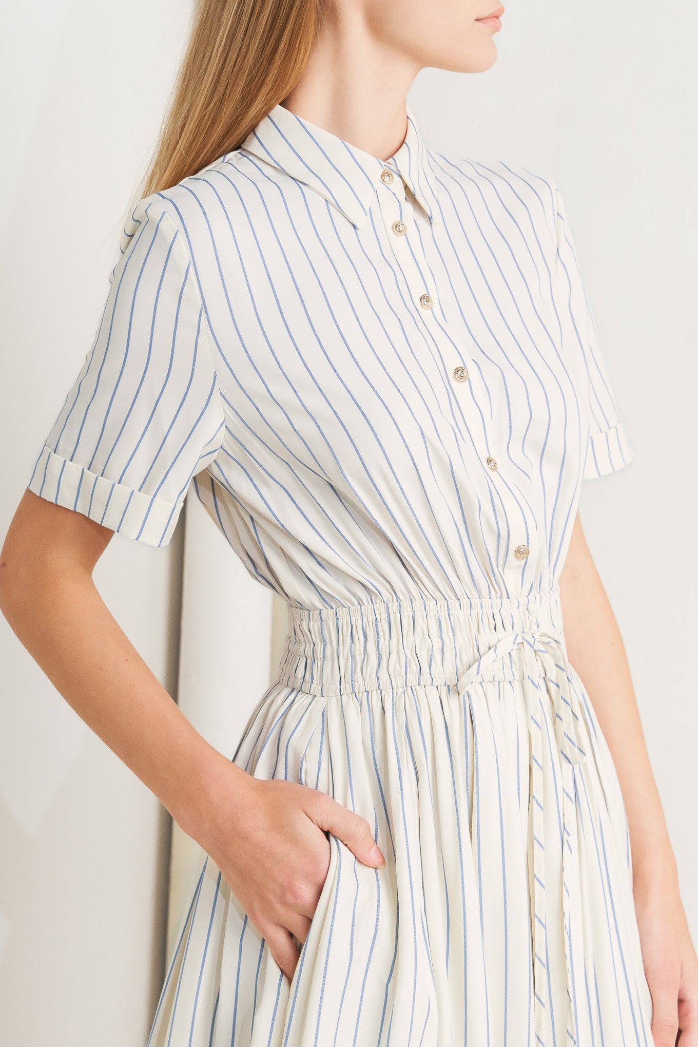 SUNDAY STRIPE WOVEN MIDI DRESS Flying Tomato