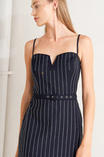 VERTICAL GRACE WOVEN MIDI DRESS Flying Tomato