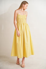 LEMON KISS WOVEN MIDI DRESS