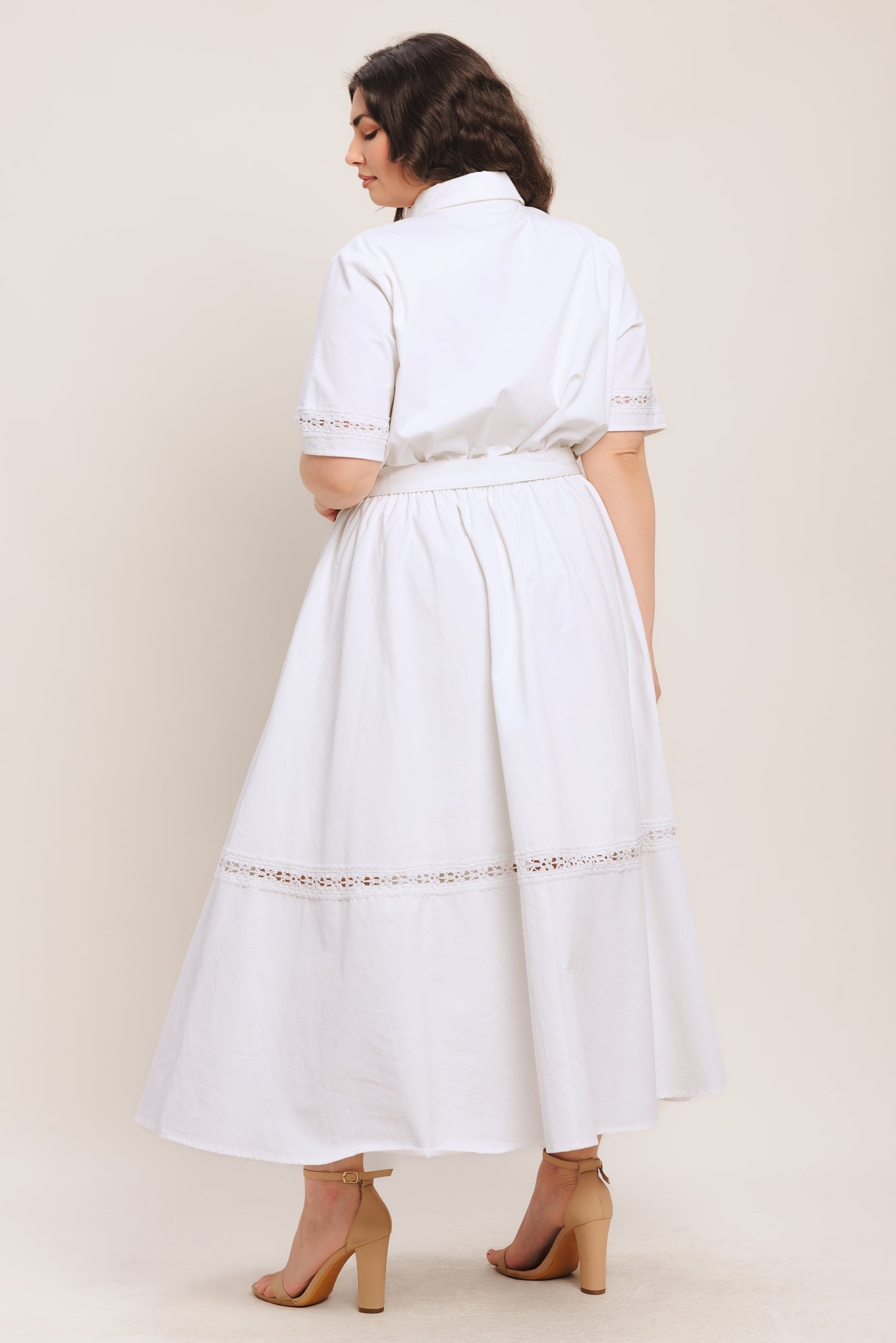 ELEGANT ENCOUNTER WOVEN MIDI DRESS