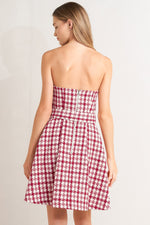 CHERRY CHECK TWEED MINI DRESS Flying Tomato