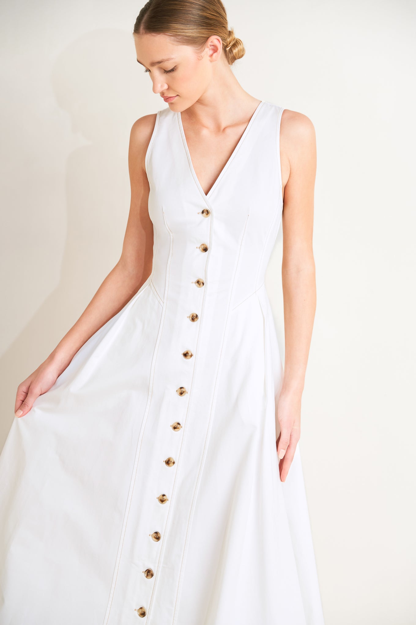 ELEGANTLY YOURS WOVEN MIDI DRESS