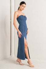 RAW ECHO DENIM MIDI DRESS Flying Tomato