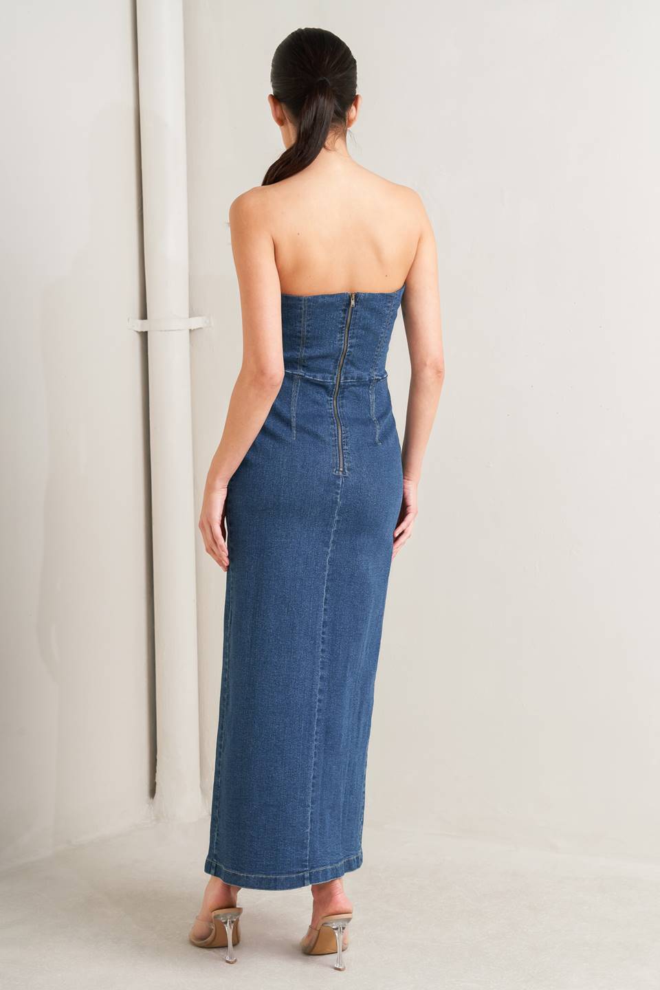 RAW ECHO DENIM MIDI DRESS Flying Tomato