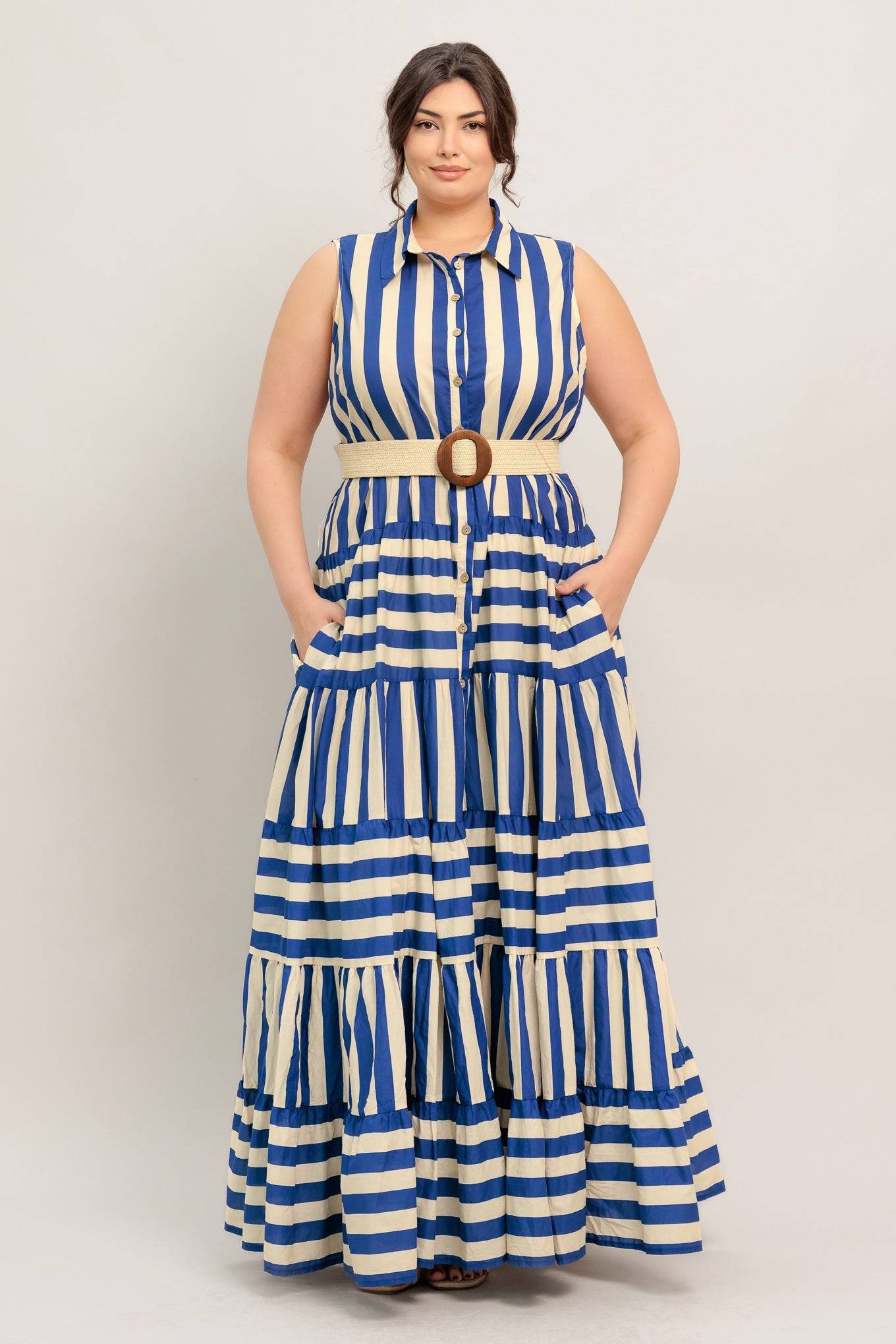 [PREORDER] SUNSET BOARDWALK STRIP MAXI DRESS