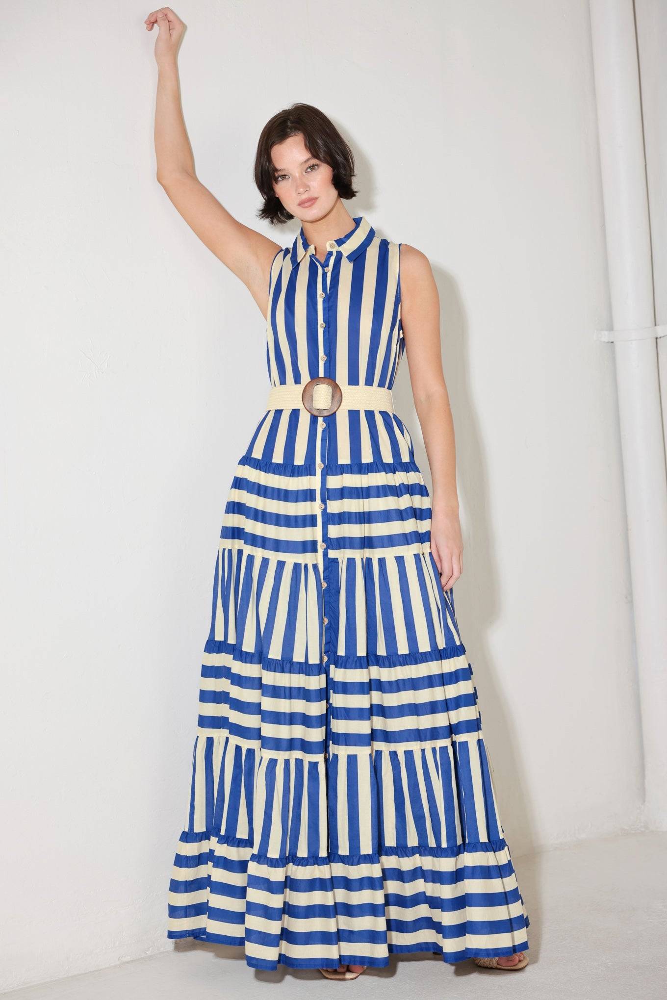 [PREORDER] SUNSET BOARDWALK STRIP MAXI DRESS