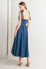 BLUE BALLET DENIM MIDI DRESS Flying Tomato