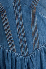 BLUE BALLET DENIM MIDI DRESS Flying Tomato