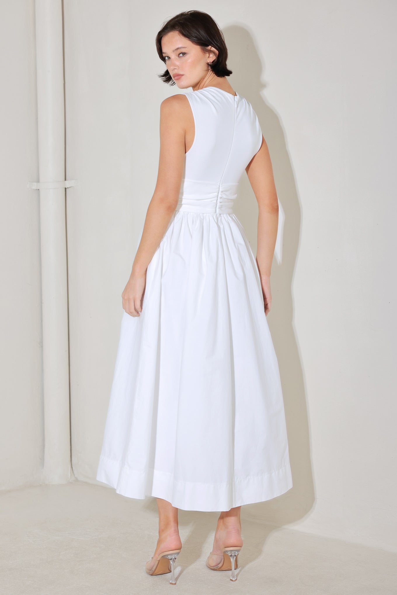 ANGEL VEIL WHITE MIDI DRESS