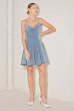 SUMMER HEARTBEAT DENIM MINI DRESS