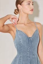 SUMMER HEARTBEAT DENIM MINI DRESS