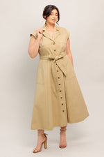 NATURAL INSTINCT WOVEN MIDI DRESS