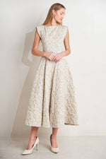 [PREORDER] STATEMENT IN IVORY WOVEN MIDI DRESS