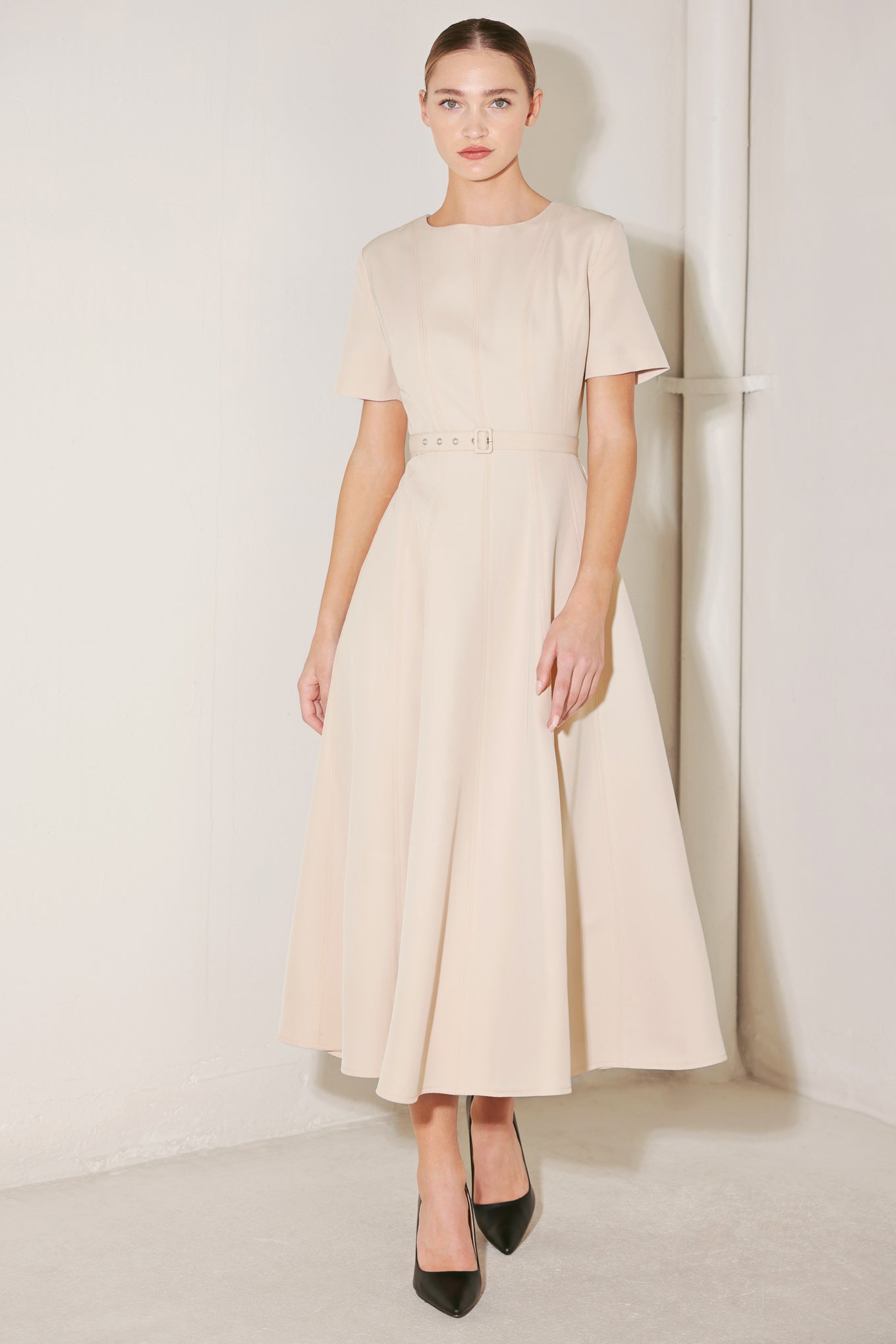 SPRING ICON WOVEN MIDI DRESS