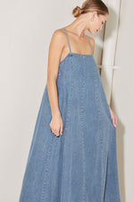 INDIGO WEEKEND THEORY DENIM MIDI DRESS