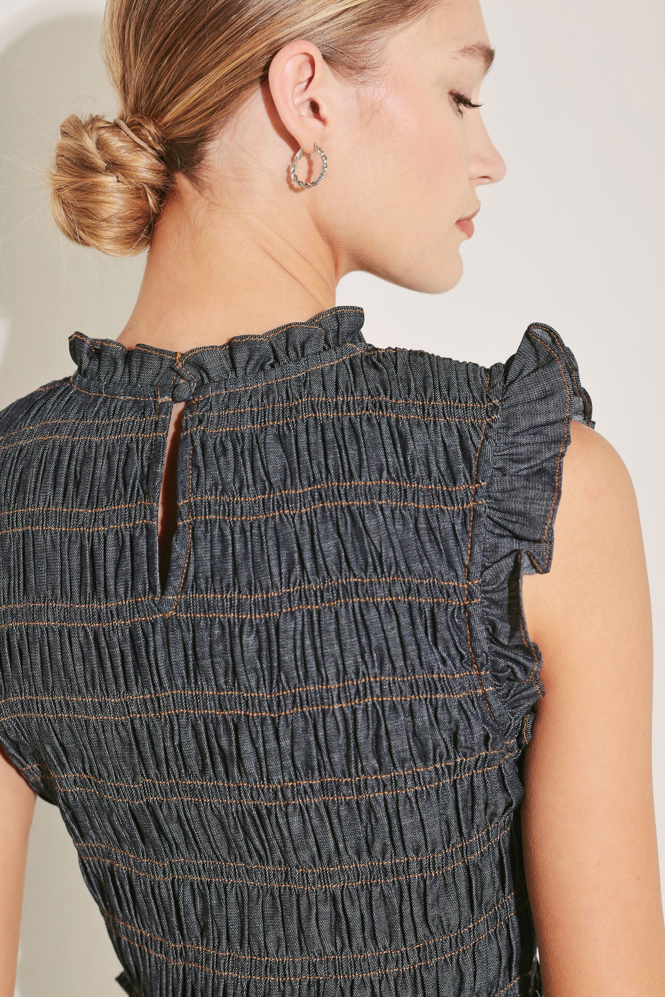 ROMANTIC REVERIE DENIM MIDI DRESS