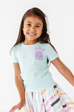 Purple Pocket Backpack Gridded Mint Teet - By Baano