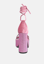 Firecrown Rhinestone Platform High Block Sandals