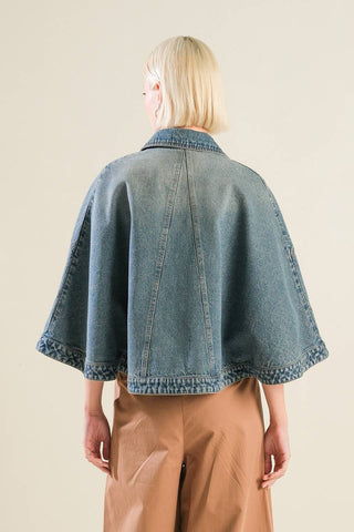 I REMEMBER EVERYTHING DENIM CAPELET - By Baano