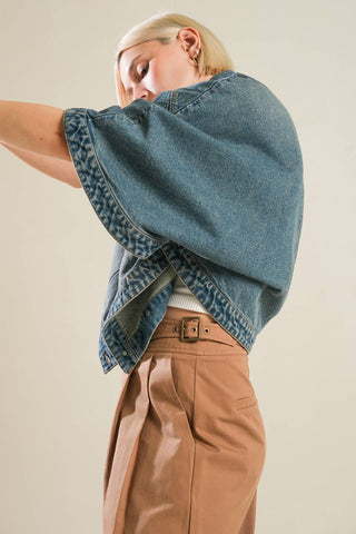 I REMEMBER EVERYTHING DENIM CAPELET - By Baano
