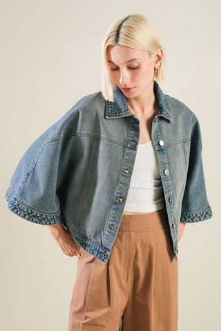 I REMEMBER EVERYTHING DENIM CAPELET - By Baano