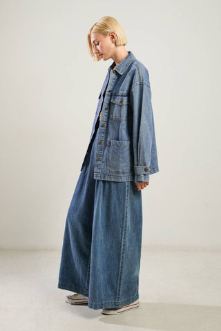 BREATHTAKING CHARM DENIM MIDI JACKET - By Baano