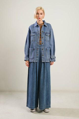 BREATHTAKING CHARM DENIM MIDI JACKET - By Baano