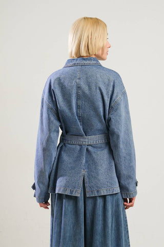 BREATHTAKING CHARM DENIM MIDI JACKET - By Baano