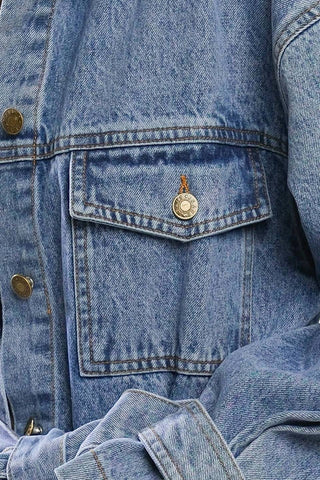 BREATHTAKING CHARM DENIM MIDI JACKET - By Baano