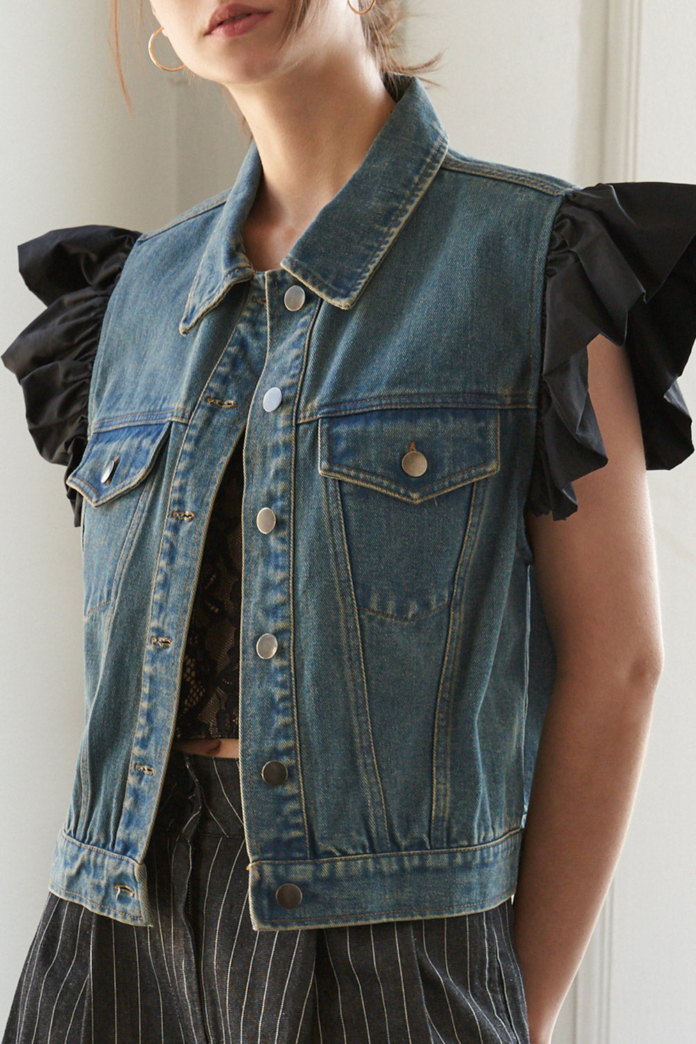 AUTHENTIC MOMENTS DENIM VEST - By Baano