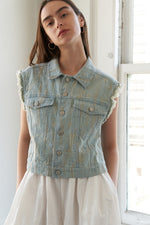 BLESSED LIFT DENIM VEST - By Baano