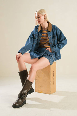 LIVIN' MY BEST LIFE DENIM JACKET - By Baano