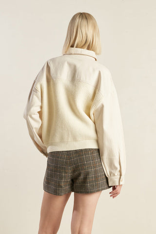GO-GETTER GIRL SWEATER TWILL JACKET - By Baano
