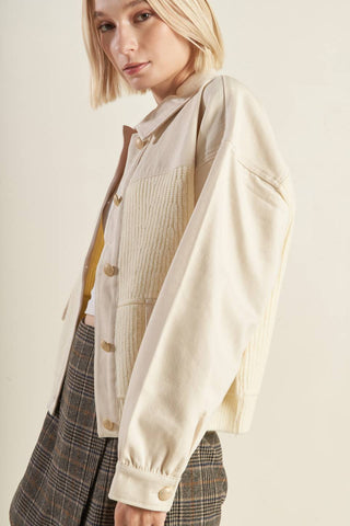 GO-GETTER GIRL SWEATER TWILL JACKET - By Baano