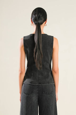 MYSTIC SANDS DENIM VEST - By Baano