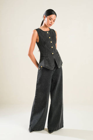 MYSTIC SANDS DENIM VEST - By Baano
