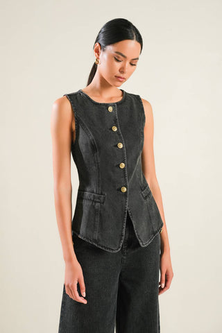 MYSTIC SANDS DENIM VEST - By Baano